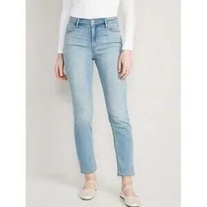 Old Navy Women's Light Blue Wash Wow Straight High-Rise Jeans Size 16